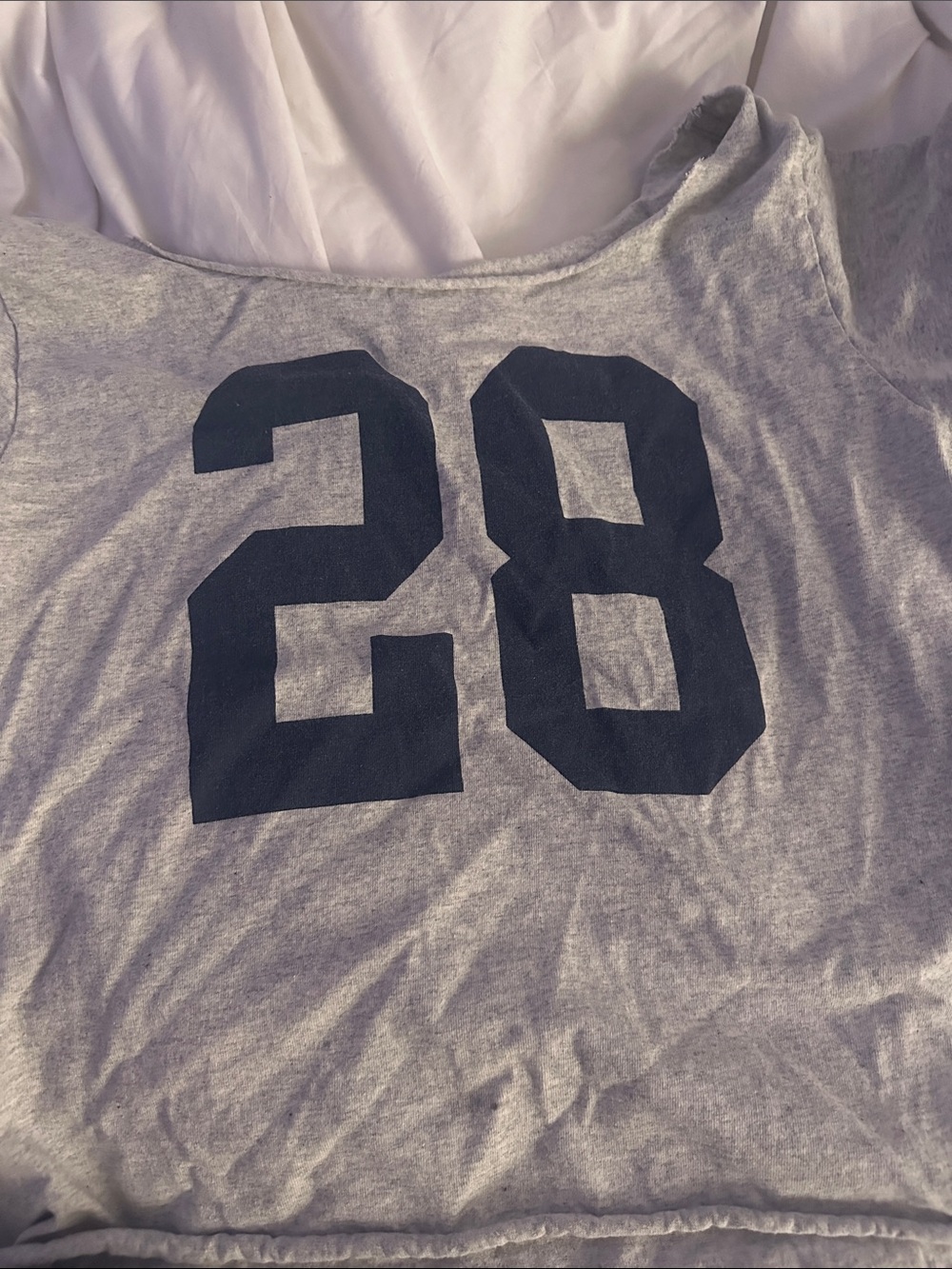 Brandy Melville Gray Tee with Navy Graphic